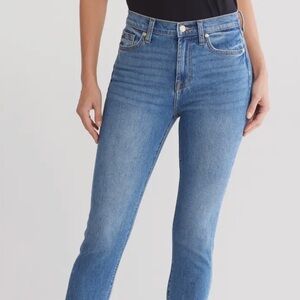 7 For All Mankind Blue Cropped Ankle Jeans